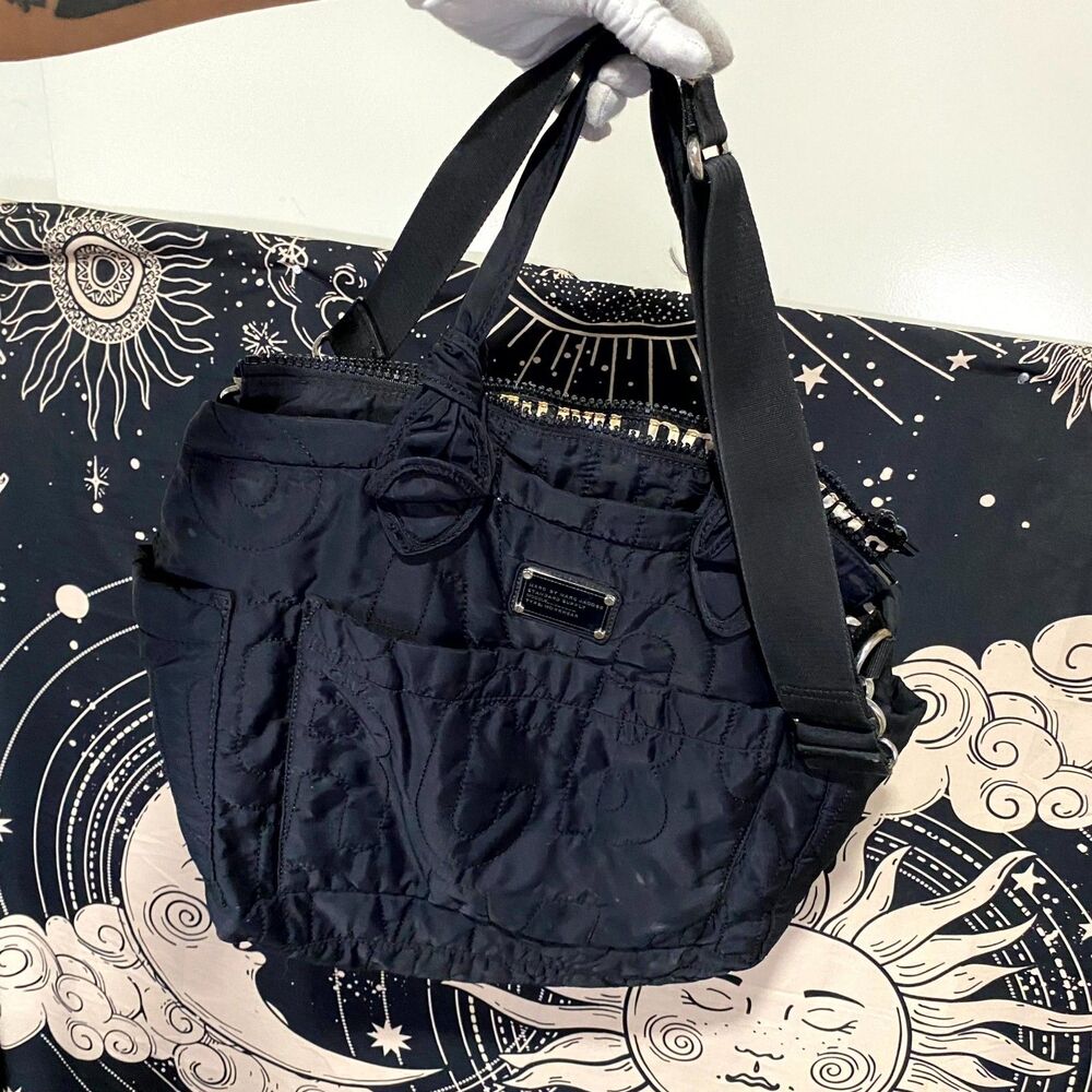 Marc Jacobs Diaper Bag Black Travel Organizer Luggage Adjustable Shoulder Strap